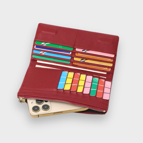 Dahlia Slim Zip Leather Wallet